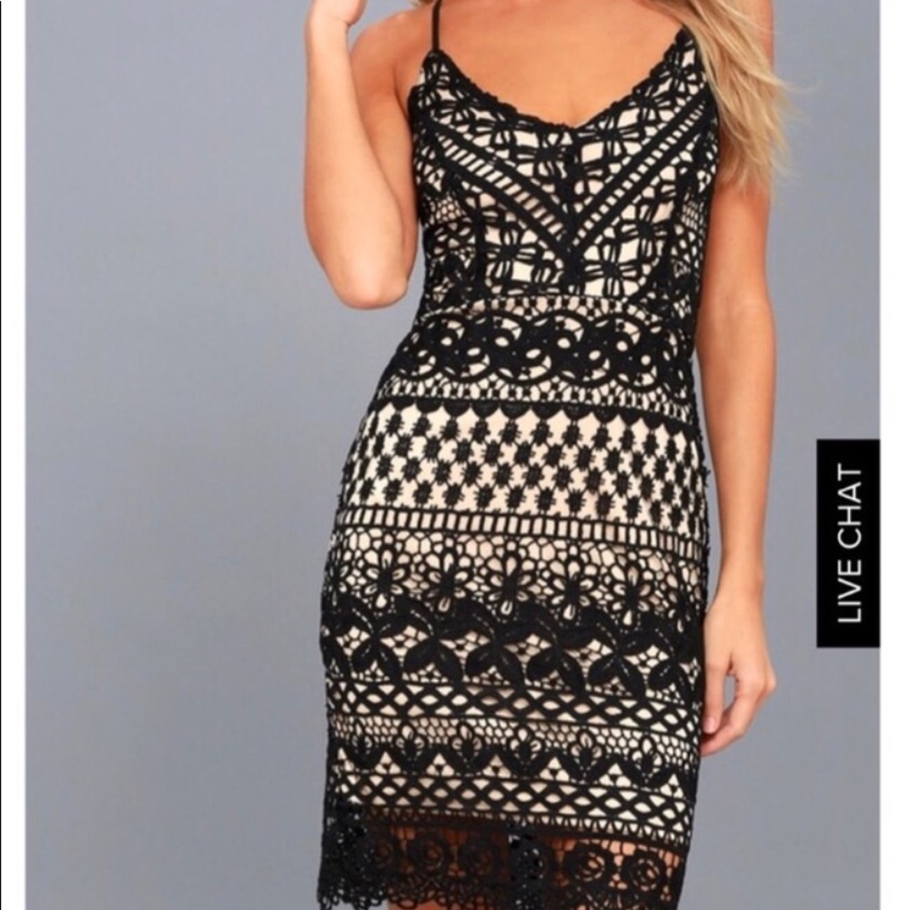 Lulu NWT crochet black dress